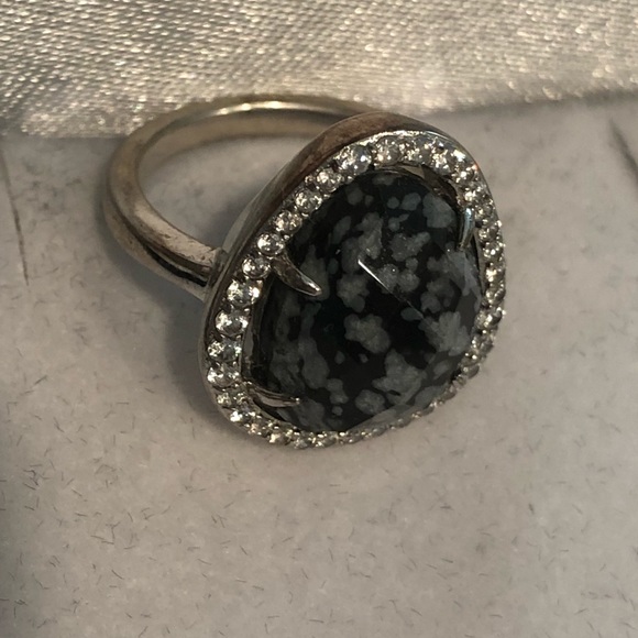 Elle Sterling Silver and Snowflake Jasper Ring Size 6 - Picture 2 of 5